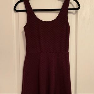 Maroon Midi Textured Dress